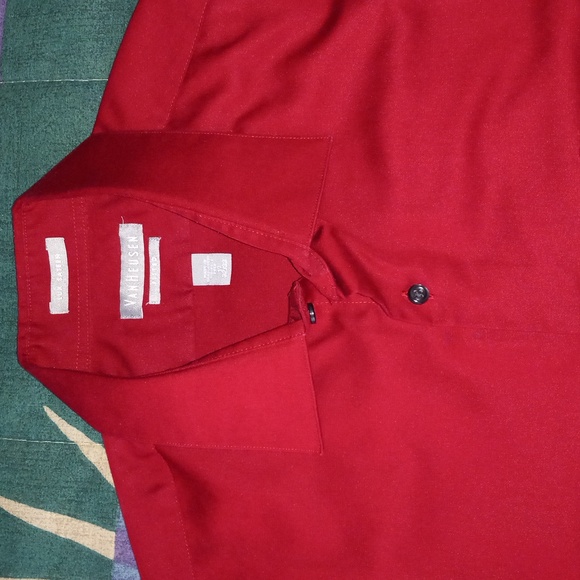 Van Heusen Lux Sateen Style Fitted Shirt (Size: 17" neck; 32-33 waist; Large) - Picture 8 of 11